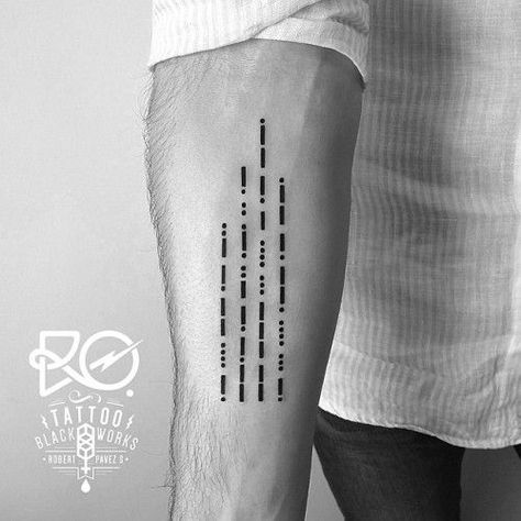 Morse Code Tattoos, Sci Fi Tattoos, Quick Tattoos, Guys With Tattoos, Morse Code Tattoo, Geometric Line Tattoo, Cyberpunk Tattoo, Coordinates Tattoo, Date Tattoos