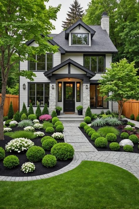 Enhance your curb appeal with these innovative 20 modern front yard landscaping ideas, blending beauty and functionality for a stunning entrance. Visit for inspiration and get ready to elevate your outdoor space! Front Yard Design Ideas, Garden Home Ideas, Yard Design Ideas, Yard Landscape Ideas, Garden Front Yard, Front Yard Walkway, Modern Front Yard Landscaping Ideas, Yard Walkway, Front Yard Landscape