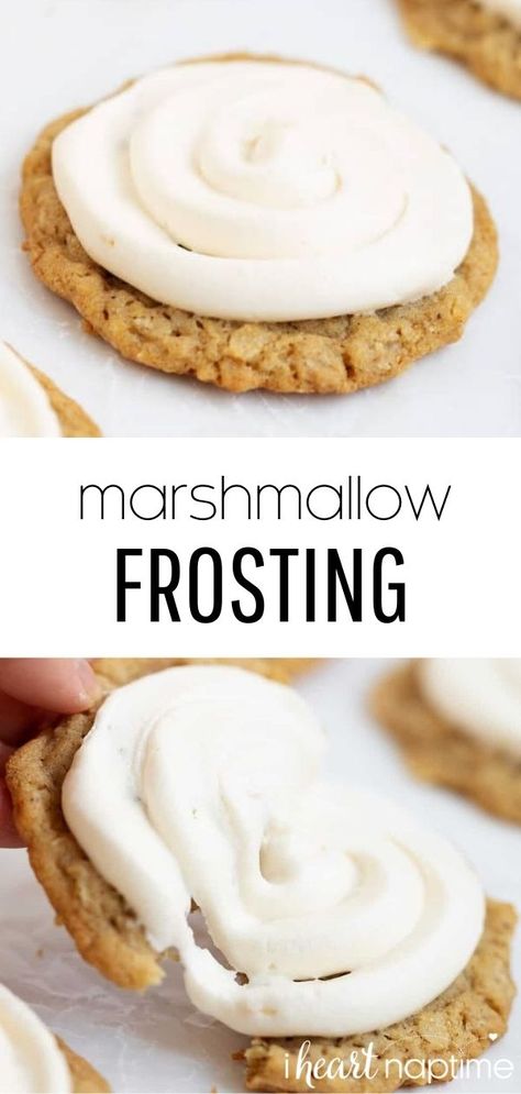 Easy Marshmallow Frosting, Desserts Marshmallow, Marshmallow Cream Frosting, Marshmallows Recipes, Marshmallow Icing, Cardboard Construction, Marshmallow Buttercream, Homemade Marshmallow, Vegetarian Gluten Free