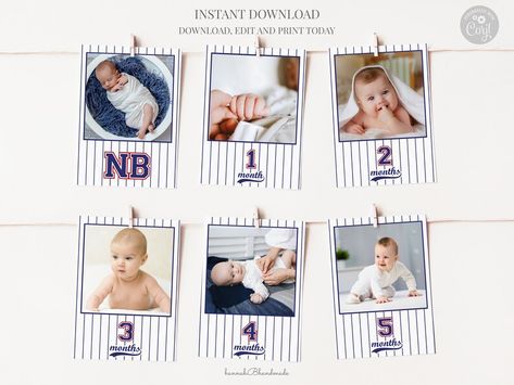 Baseball Birthday Party Decorations, Photo Garland, First Birthday Banner, 1st Birthday Photo, Baby Taylor, Birthday Photo Banner, Baseball Birthday Party, First Year Photos, Rookie Of The Year