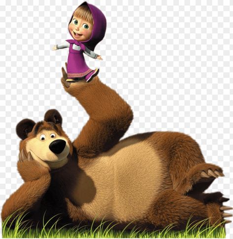 Masha Et Mishka, Brown Bear Illustration, Marsha And The Bear, Moana Bebe, Idee Babyshower, Bear Cake Topper, Idee Cricut, Bear Birthday Party, Female Cartoon Characters