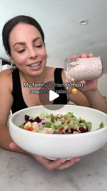 Dr. Alexandra Lourdes on Instagram: "ADDICTED TO THIS PINK SALAD 😍 #pinksalad #salad #lunch #family #easyrecipe #cookwithme #recipe #dairyfree #hashimotos #glutenfree" Salad Bowls, Dairy Free, Salad Recipes, Gluten Free, Salad, Easy Meals, Yummy Food