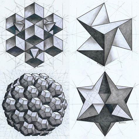 Tumblr is a place to express yourself, discover yourself, and bond over the stuff you love. It's where your interests connect you with your people. Solid Geometry, Sacred Geometry Patterns, Dimensional Shapes, Geometric Symbols, Cool Car Drawings, Geometric Design Art, Geometric Drawing, Geometry Pattern, Printmaking Art