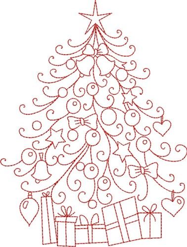 Free Christmas Embroidery Patterns, Redwork Embroidery Patterns, Christmas Tree Embroidery Design, Redwork Patterns, Christmas Tree Embroidery, Christmas Embroidery Patterns, Redwork Embroidery, Embroidery Christmas, Embroidery Transfers