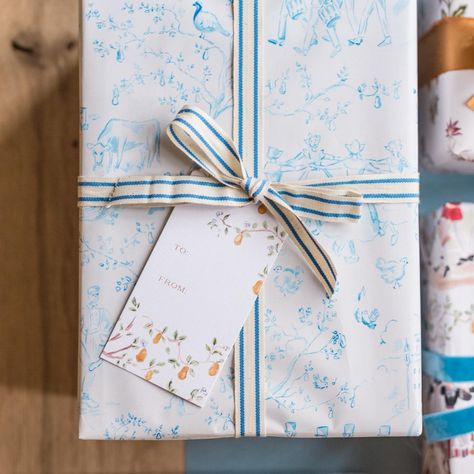 All posts • Instagram Blue Christmas Wrapping, Four Calling Birds, Five Gold Rings, Toile Christmas, Christmas China, Mini Binder, Blue Toile, Cotton Ribbon, Natural Background