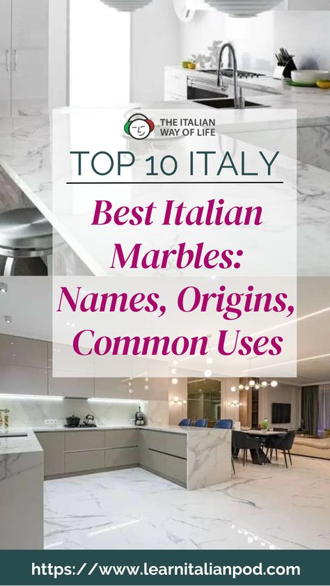 Types Of White Marble, Marble Types And Names, Marble Types, Italian Marble Flooring, White Names, Marble Flooring, Italian Colors, Italian Marble, Audio Amplifier