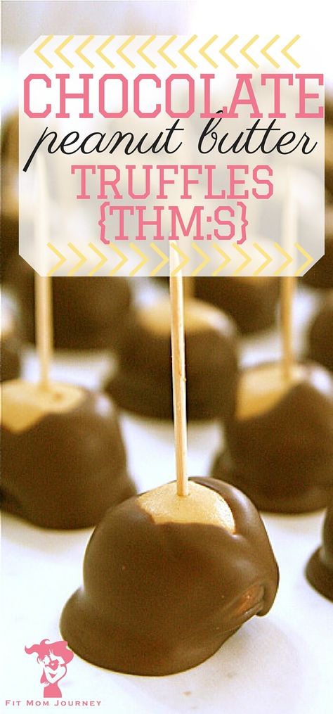 THM Chocolate Peanut Butter Truffles {THM:S} - Fit Mom Journey Thm Christmas Desserts, Nourishing Desserts, Thm Chocolate, Thm Candy, Thm Deserts, Thm Cookies, Thm Snacks, Thm Meals, Thm Drinks