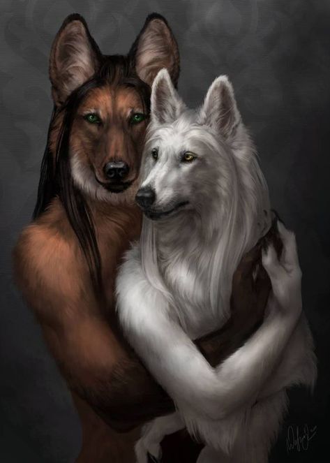 Wolf Puppy Art, Wolf Couple Art, Anthro Wolf, Wolf Couple, Wolf Puppy, Conceptual Sketches, Puppy Art, Werewolf Art, Wolf Love