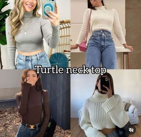 Comment and follow for more women's style and outfits. Neck Top Outfit, Top Outfit Ideas, Top Outfit, Turtle Neck Top, Women's Tops, Follow For More, Women's Style, Outfit Ideas, Turtle Neck