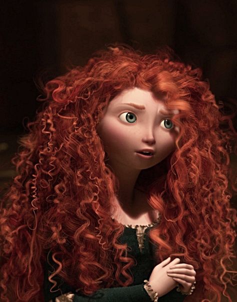 ❥ Merida | Illustration #BraveParty Curly Hair, Brave, The Story, Green, Red, Hair