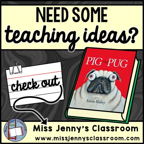 Pig The Pug Activities Preschool, Pig The Pug Activities Kindergarten, Pig The Pug Activities, Pig The Pug, Teaching Portfolio, Picture Book Activities, Summer Themes, Book Craft, 4th Grade Ela