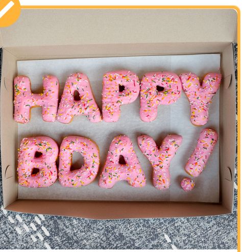 Happy Birthday Donut, Form Letter, California Donuts, Reese's Chocolate, Sweet Sixteen Birthday Party Ideas, Birthday Donuts, Cute Birthday Ideas, Sweet Sixteen Birthday, Rainbow Sprinkles