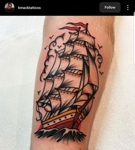 Traditional Ship Tattoo, Traditonal Tattoo, Traditional Tattoo Drawings, Compass Tattoo Design, Ship Tattoo, Traditional Tattoo Design, Traditional Tattoo Flash, Old School Tattoo, Rose Tattoos