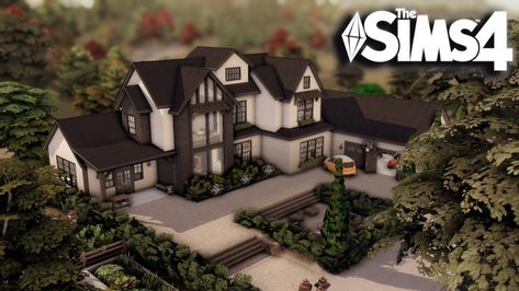 Huge Modern Farmhouse, Sims Apartment, Houses Layout, Modern Spanish Home, Sims 4 Builds, Sims 4 Houses Layout, Sims 4 House, Cozy Family Rooms, Wood Nursery