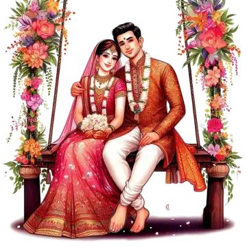 Wedding Couple Outfits, Sofa Indian, Wedding Dress Invitations, Cartoon Bride, Couple Indian, Outfits Cartoon, Hindu Marriage, Couple Wedding Invitation, Cartoon Wedding Invitations