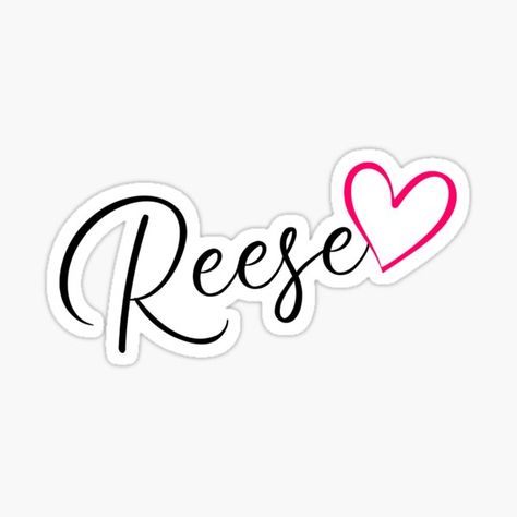 Reese Girls Name Calligraphy Pink Heart Sticker, Decorate and personalize laptops, water bottles, windows, and more Cute personalized decals stickers Reese Name, Pink Heart Sticker, Name In Cursive, Name Calligraphy, Cute Laptop, Boyfriend Names, Names Baby, Girls Names, Cute Laptop Stickers