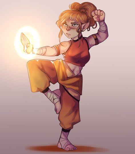 Way Of The Sun Soul Monk Dnd, Sun Soul Monk Dnd, Sun Soul Monk, Halfling Character Art, Dnd Halfling, Dnd Monk, Monk Dnd, Dnd Elves, Dungeons And Dragons Characters