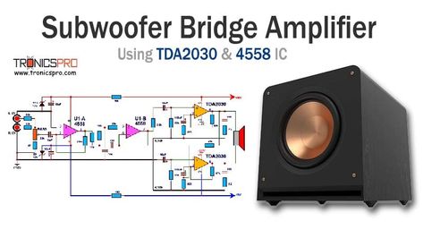 TDA2030 Subwoofer Amplificer Circuit Diagram with 4558 IC Power Amplifier Circuit Diagram, Audio Amplifier Circuit Diagram, Amplifier Circuit Diagram, First Transistor, Power Supply Circuit, Electronics Storage, Subwoofer Amplifier, Powered Subwoofer, Electronic Circuit Projects