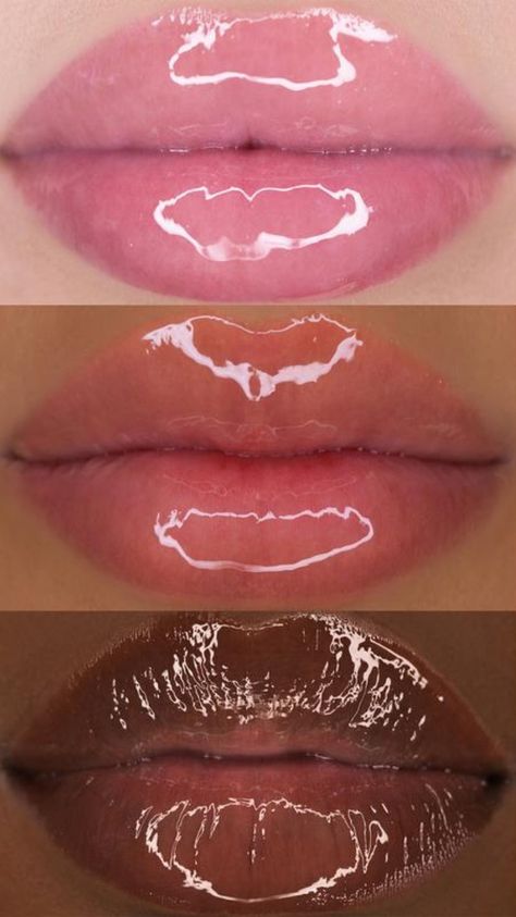 Lip Gloss Reference, Full Lips Natural, Lip Reference, Lip Ideas, Lips Combo, Full Lips Makeup, Big Eyebrows, Pretty Lips, Glossy Lips Makeup