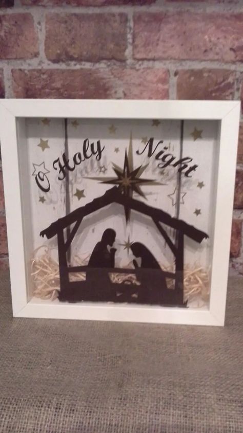 Shadow Box Christmas Diy, Christmas Dioramas, Diy Christmas Shadow Box, Nativity Diy, Christmas Grotto, 2023 Ideas, Diy Nativity, Christmas Shadow Boxes, Idee Cricut