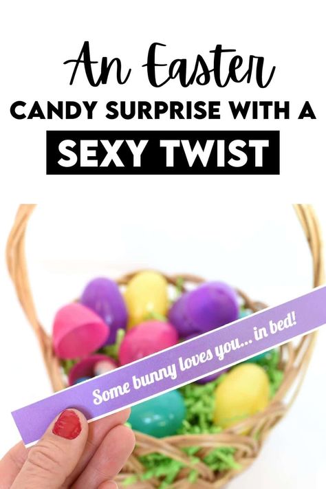 Easter Egg Notes For Boyfriend, Adult Easter Egg Hunt, Easter Puns, Date Night Activities, Adult Easter Baskets, Easter Egg Candy, Easter Egg Gifts, Candy Easter Basket, Easter Egg Fillers