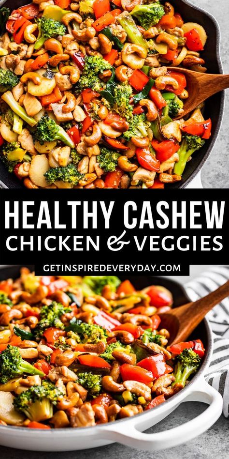 Gluten Free Chicken Stir Fry, Stir Fry Healthy, Easy Cashew Chicken, Cashew Chicken Stir Fry, Healthy Chicken Stir Fry, Stir Fry Recipes Healthy, Chicken Cashew Stir Fry, Cashew Chicken Recipe, Healthy Stir Fry