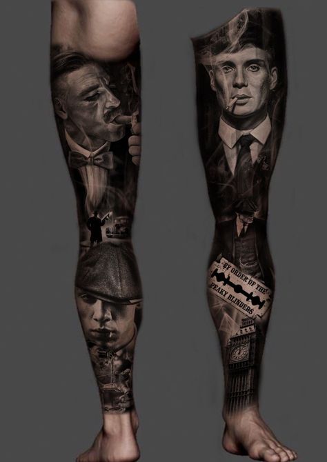 Leg Sleeve Design, Calf Sleeve Tattoo, Black And Gray Ink Tattoo, Back Of Leg Tattoos, Best Leg Tattoos, Egyptian Tattoo Sleeve, Full Leg Tattoos, Gangsta Tattoos, Realistic Tattoo Sleeve