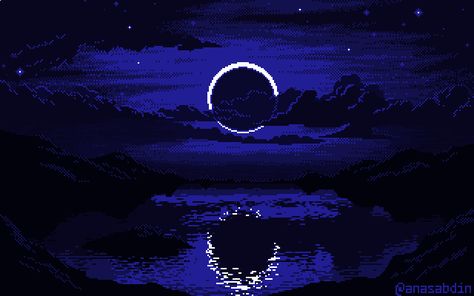 Gif Pic, Pixel Art Wallpaper, Eclipses Art, Pixel Art Landscape, Gif Background, Piskel Art, Pixel Art Background, Animated Banners, Arte 8 Bits