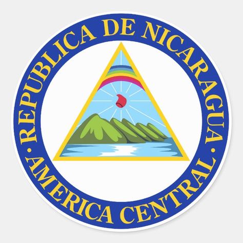 Pegatina Redonda NICARAGUA - bandera/emblema/escudo de | Zazzle.com North America Flags, Nicaragua Art, North America Flag, Nicaragua Flag, Nicaragua Travel, Flag Sizes, South America Travel, Patriotic Gifts, Create Custom Stickers