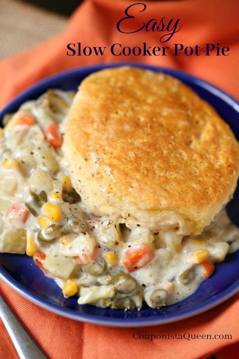 Crockpot Recipes Without Meat, Slow Cooker Pot Pie, Pot Pie Recipe Easy, Hungry Wolf, Slow Cooker Chicken Pot Pie, Crockpot Chicken Pot Pie, Easy Chicken Pot Pie Recipe, Veggie Pot Pie, Vegetarian Pot Pie