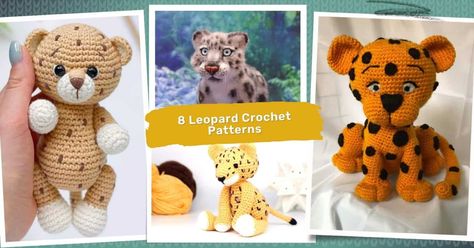 ochet patterns from Crochet Concupiscence. Check them out here: #crochetpatterns #endangeredanimals #leopardlove Leopard Crochet Pattern, Crochet Cheetah, Leopard Crochet, Crochet Leopard, Leopard Print Accessories, Big Cat Rescue, Amur Leopard, Plant Pot Covers, Animal Crochet