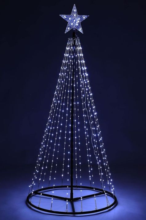 The Christmas tree is a light-up cone design finished with a star on the top. A great piece to compliment your existing Christmas decorations and get you in the festive spirits. Amazon affiliate link. Metal Props, Cone Trees, Outdoor Christmas Tree, Star Tree, Tree Light, Metal Christmas Tree, Star Tree Topper, Led Outdoor Lighting, Tree Topper