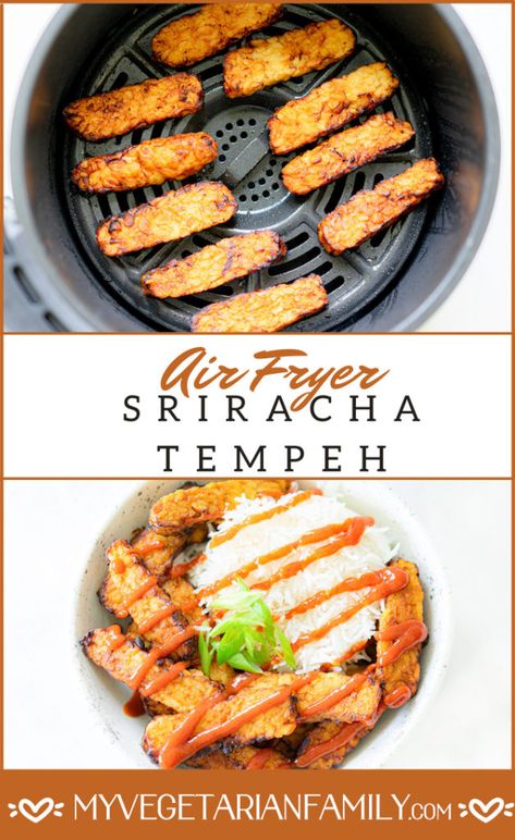 Tempeh Air Fryer, High Protein Meatless, Air Fryer Tempeh, Crispy Tempeh, New Air Fryer Recipes, Tempeh Recipes, Grain Bowls, Air Fryer Healthy, Sauteed Veggies