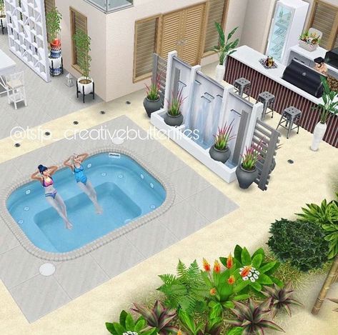 Sims 4 Swimming Pool Ideas, Sims Freeplay House Ideas, Casas The Sims Freeplay, Pegasus Art, Sims Freeplay Houses, Room Cute, Sims Free Play, The Sims Freeplay, Sims House Design