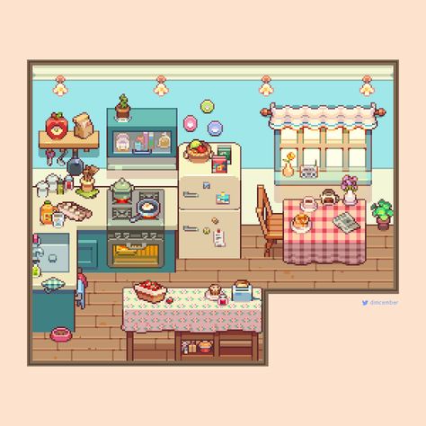 Cute Kitchen Aesthetic, Aesthetic Pixelart, Piskel Art, Pixel Art Tutorial, Pixel Game, Arte 8 Bits, 8bit Art, Pixel Drawing, Isometric Art