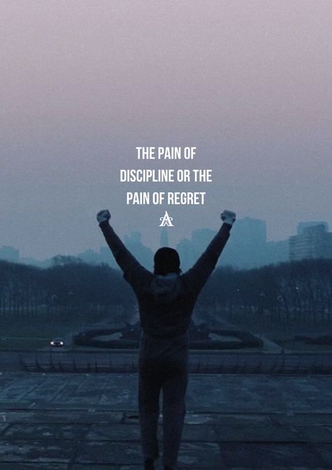 The pain of discipline or the pain of regret.  Follow us for more daily quotes and inspirational videos  @absolutechampionmindset  #rockybalboa #rocky #motivationalquote #dailyquotes #motivation #inspiration #success #quotes #motivationalquotes Pain Of Discipline, Rocky Balboa, Inspirational Videos, Daily Quotes, Motivation Inspiration, Success Quotes, Fit Life, Follow Us, Rocky