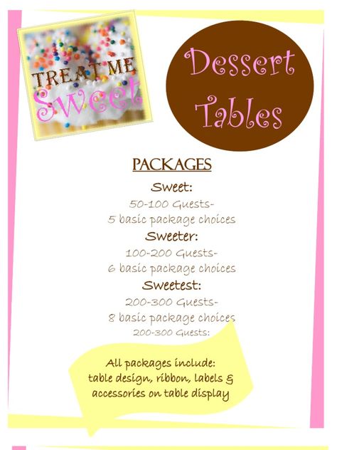 Dessert Table Menu Ideas, Dessert Table Price List, Bridal Shower Winter Wonderland, Cupcake Towers, Dessert Shooters, Sweet Tables, Brownie Cupcakes, Covered Pretzels, Marshmallow Pops