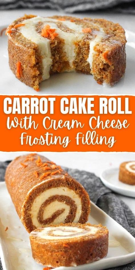 Carrot Cake Roll Recipe, Carrot Cake Roll, Recipe For Carrot Cake, Carrot Cake Recipe Homemade, Fresh Carrots, Carrot Spice Cake, Cake Rolls, Cake Roll Recipes, Best Carrot Cake