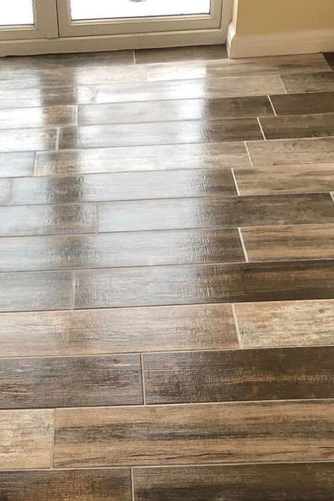 Tile Looks Like Wood, Ceramic Wood Tile Floor, Dark Beige Color, Log Home Flooring, Wood Grain Tile, Wood Look Tile Floor, Hardwood Flooring Ideas, Tile Floor Living Room, Hardwood Floor Colors