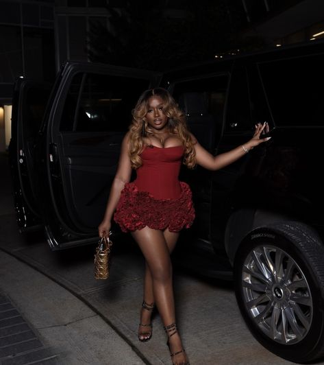 Birthday Fits Baddie, 18th Outfit, Red Dress Birthday Outfit, Bougie Outfits, Night Fits, 18th Birthday Outfit, 2024 Wardrobe, 21st Birthday Outfits, Red Birthday