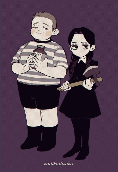 Pugsley And Wednesday, Wednesday Pugsley, Wednesday Addams Family, Pugsley Addams, Wednesday Movie, Addams Family Wednesday, Goth Kids, Arte Indie, Adams Family