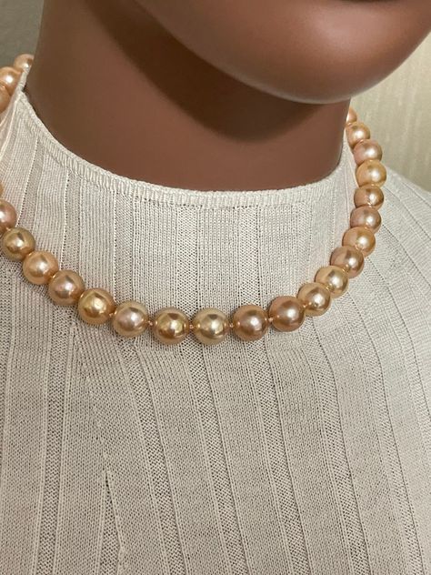 Rose Gold Pearl Necklace, Multi Necklace, Pearl Strands Necklace, Rose Gold Pearl, Edison Pearls, Metallic Luster, Cultured Pearl Necklace, Gold Pearl Necklace, Pearl Strands