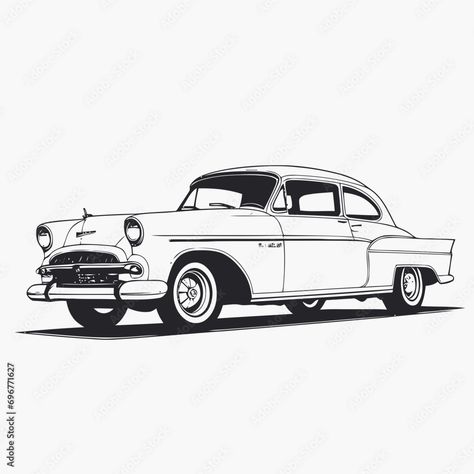 car, logo, drawing, retro, illustration Old Car Drawing, Mercedes Drawing, Drawing Retro, Old Mercedes, Car Drawing, Car Vector, Car Logo, Old Car, Car Logos