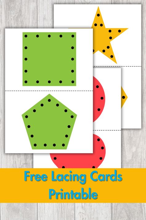 Lacing Card Printables for Free Diy Lacing Activity, Lacing Shapes Free Printable, Free Lacing Card Printables, Preschool Shape Activity, Ideas For Card Making, Fine Motor Printables Free, Winter Lacing Cards Printable Free, Lacing Activities For Preschoolers, Fine Motor Task Cards