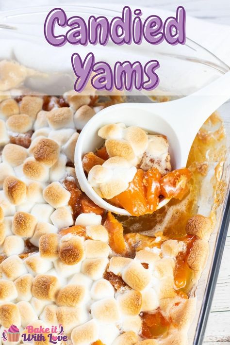 Can Yams Recipe, Easy Candied Yams, Canned Sweet Potato Recipes, Candied Yams With Marshmallows, Best Candied Yams Recipe, Yams With Marshmallows, Baked Candied Yams, Candied Yams Recipe, Sweet Potatoes With Marshmallows