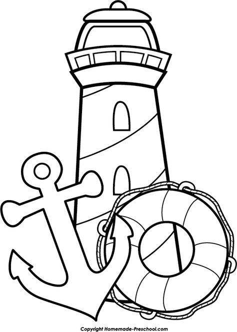 Lighthouse Clipart Free Printable, Nautical Coloring Pages, Lighthouse Template, Canada Symbols, Lighthouse Coloring, Lighthouse Clipart, Pirate Quilt, Cute Coloring Page, Lighthouse Crafts