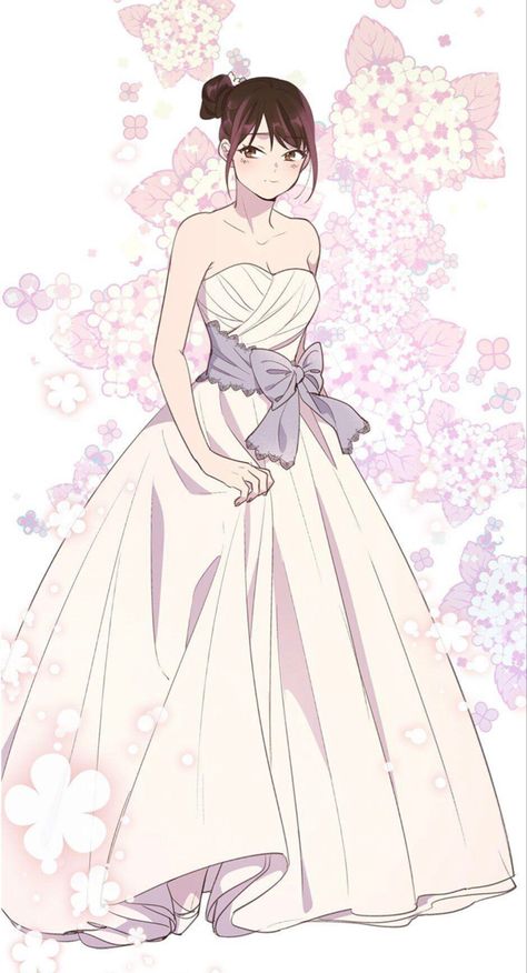 Anime Bride Dresses, Anime Bride, Anime Wedding Dress, Manhwa Dresses, Wedding Dress Drawings, Cartoon Dress, Comic Book Template, Anime Wedding, Dress Design Drawing