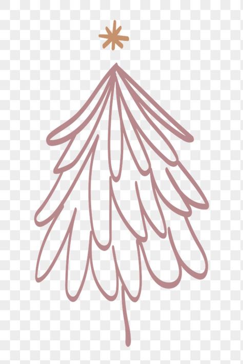 Pink Christmas Tree Drawing, Christmas Tree Sketch, Christmas Tree Sticker, Christmas Pine Tree, Cartoon Christmas Tree, Tree Sticker, Tree Sketches, Sticker Png, Christmas Doodles