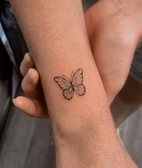 Symmetrical Butterfly Tattoo, Top Of Wrist Tattoos, Wrist Butterfly Tattoo, Dainty Butterfly Tattoo, Symmetrical Tattoo, Butterfly Wrist Tattoo, Small Butterfly Tattoo, Dainty Butterfly, Delicate Tattoo