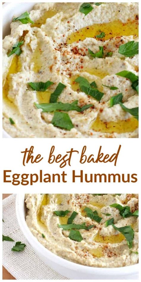 Recipe Hummus, Eggplant Hummus, Arabic Dishes, Healthy Hummus, Hummus Recipes, Hummus Recipe Homemade, Dip Easy, Small Eggplant, Eggplant Recipe